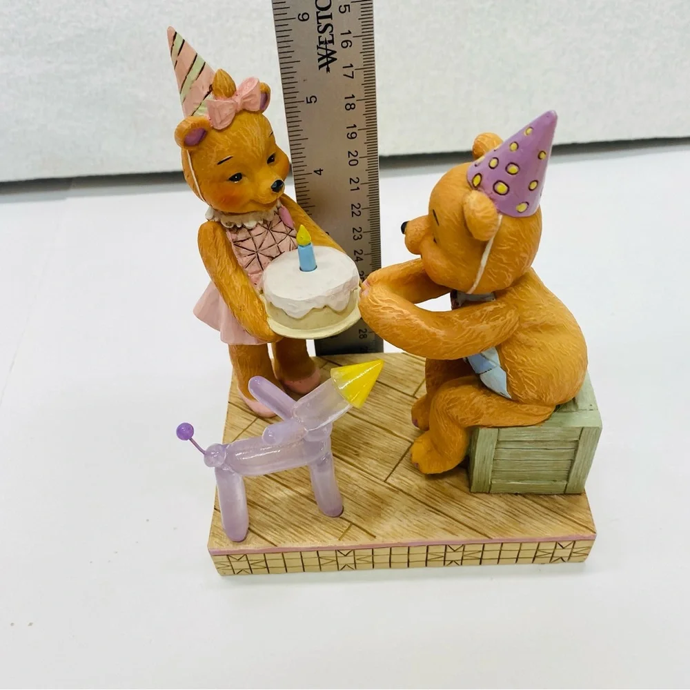 Jim Shore Button and Squeaky Figurine Make A Wish Birthday Cake By Enesco 2019